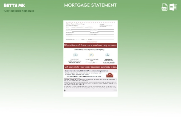 модерен стил Canada Money Mentors (MM) банкарски извештај за хипотека, страниц 1